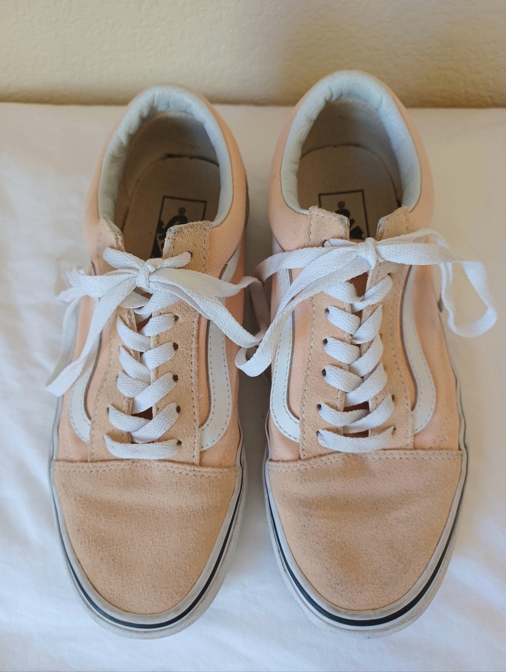 Vans Old Skool Sneakers Low Top Canvas & Suede Peach Pink, Womens 7.5, Mens 6